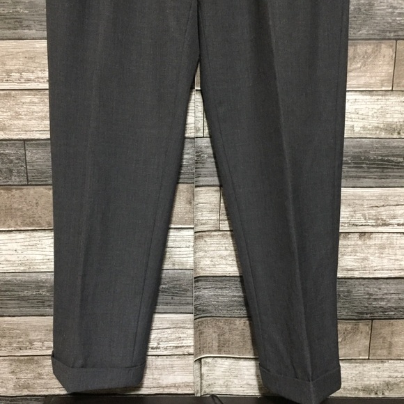 Lands End Traditional Fit Wool Dress Pants Men’s 36x30 Gray Pleated Cuffed - Picture 7 of 11